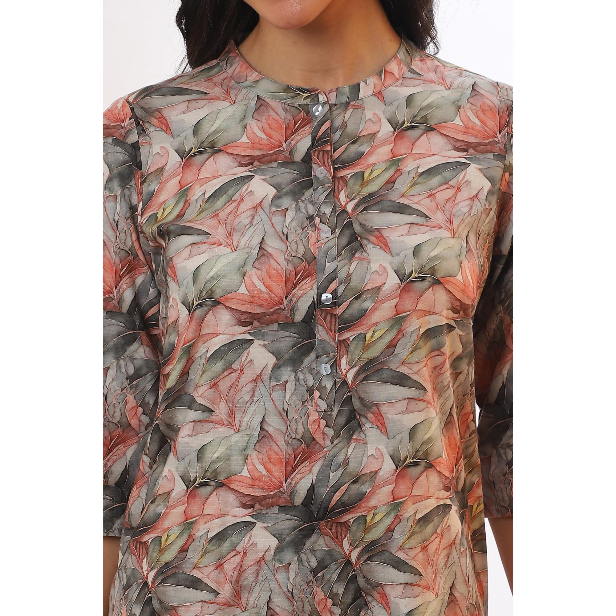 Aurelia Women's Green Printed Pure Cotton Straight Kurta (Size M)-A15697-508948