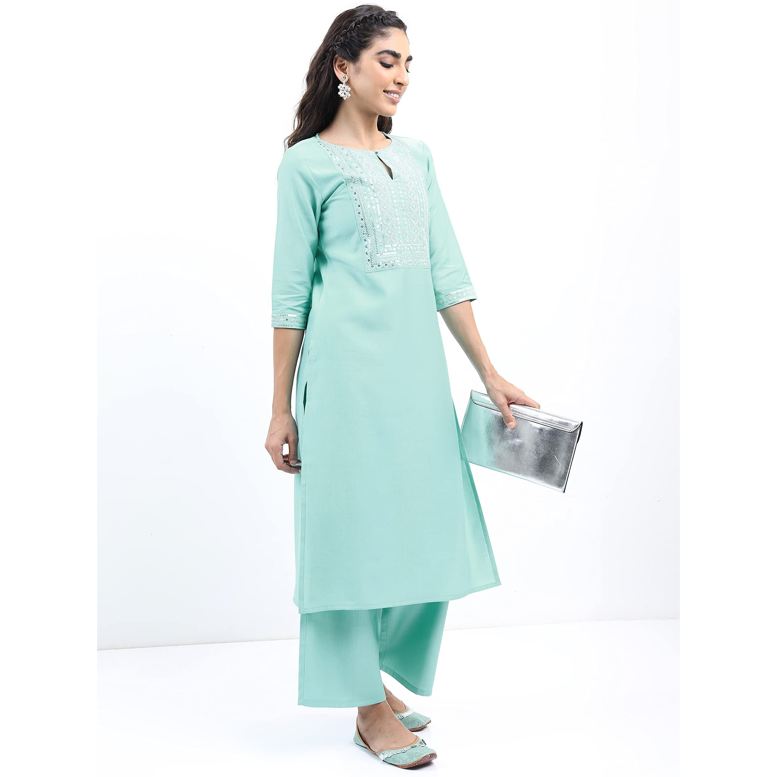 Ketch Cotton Blend Womens Kurta&Duppatapalazzo (Khk3000412_Blue
