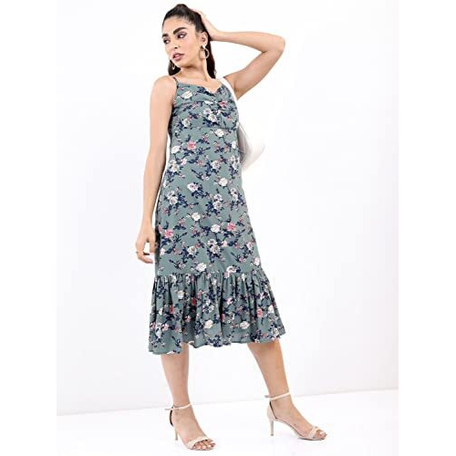 Ketch Women's Polyester Classic Calf Length Casual Dress (Khj6000055 Blue