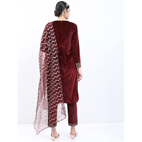 Ketch Polyester Womens Kurta&Pant&Dupatta (Khk3000434_Maroon