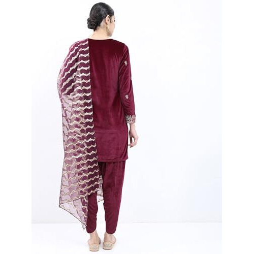 Ketch Polyester Womens Kurta&Pant&Dupatta (Khk3000442_Magenta