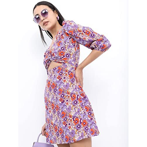 Ketch Women's Polyester Modern Midi Casual Dress (Khj6000094_Mauve