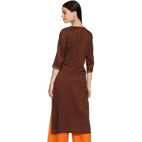 Ketch Women's Polyester Regular Dress Shirt (Khku000257_Brown