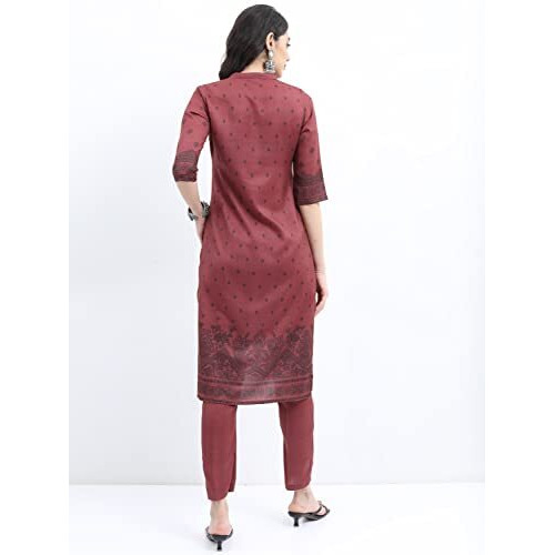 Ketch Polyester Womens Kurta With Palazzo (Khk3000464_Red