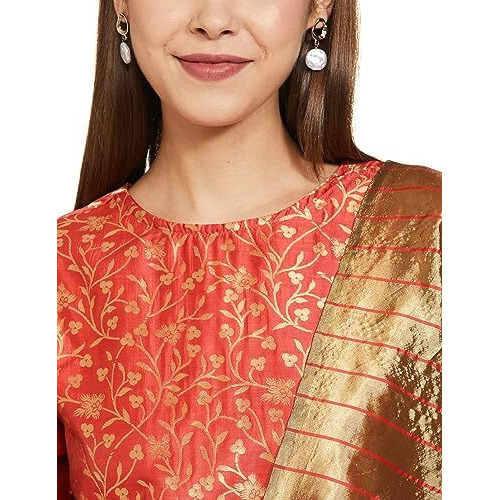 Ketch Polyester Womens Kurta&Sharara&Dupat (Khk3000474_Coral