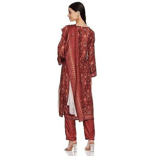 Ketch Polyester Womens Kurta With Palazzo (Khk3000495_Beige
