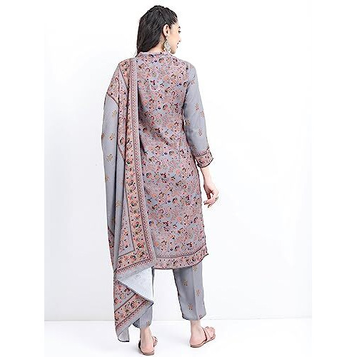 Ketch Women's Polyester Ethnic Set (Khk3000528_Mauve_L)