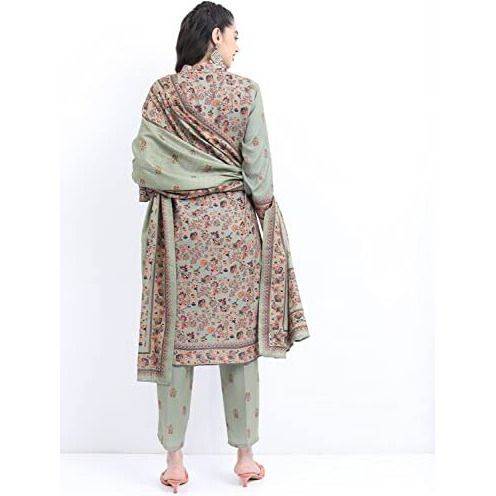 Ketch Polyester Womens Kurta With Palazzo (Khk3000529_Green
