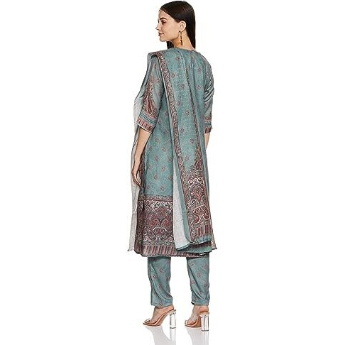 Ketch Polyester Womens Kurta With Palazzo (Khk3000533_Green