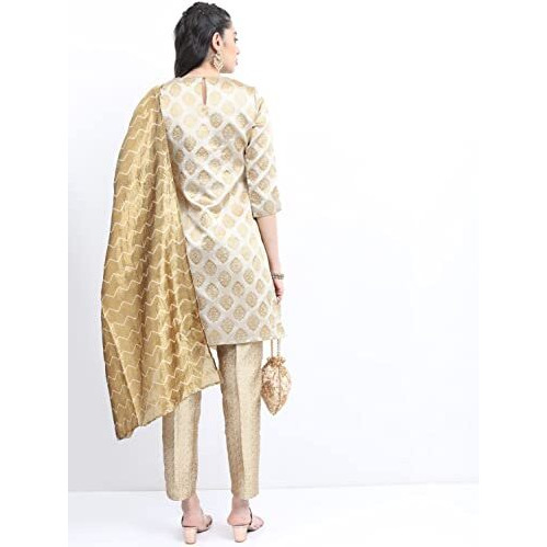 Ketch Polyester Womens Kurta With Palazzo (Khk3000543_Beige