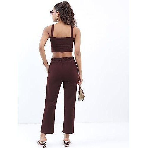 Ketch Polyester Blend Women Western Casual Fit Co-Ord Set Standard Length Playwear Dress (Khce000032_Winter Bloom_L)