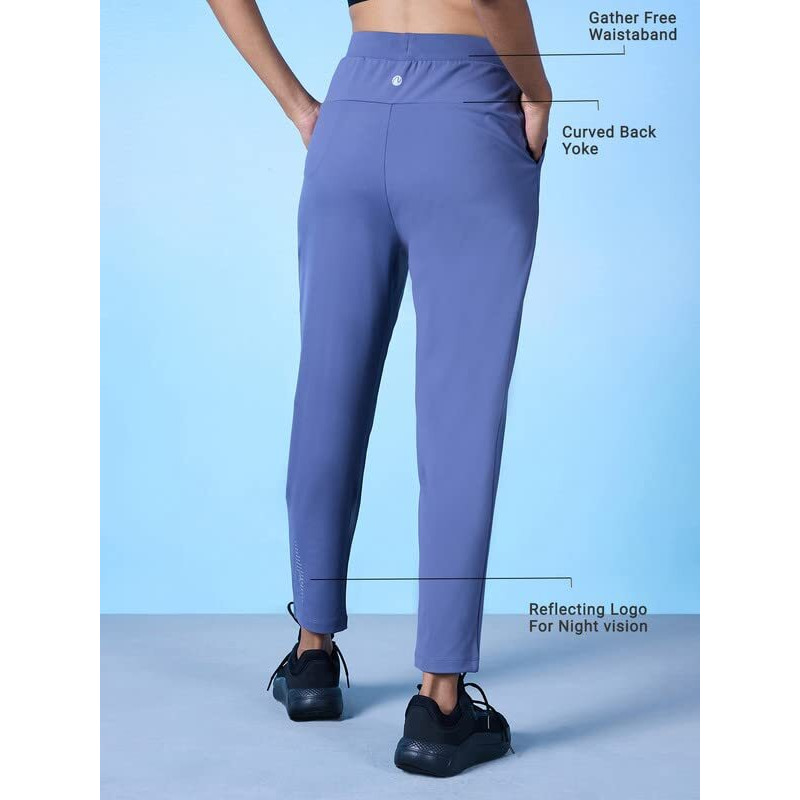 Nykd All Day Zipped Polyster Anti-Odor Go To Travel/Lounge Pants For Women With Pockets & Ultra Comfort For All Occasions Travel Pant, Nyat249, Dark Blue, Xl, 1N