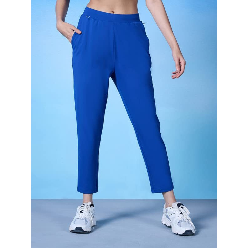 Nykd All Day Zipped Polyster Anti-Odor Go To Travel/Lounge Pants For Women With Pockets & Ultra Comfort For All Occasions Travel Pant, Nyat249, S Blue, L, 1N