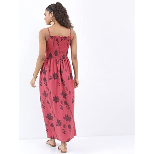 Ketch Women's Polyester Modern Midi Casual Dress (Khj6000138_Rose
