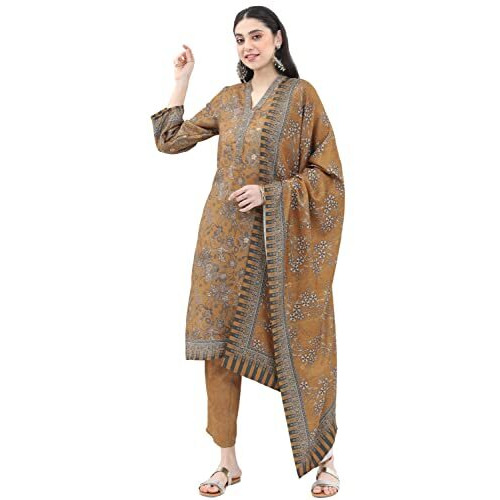 Ketch Polyester Womens Kurta With Palazzo (Khk3000597_Mustard