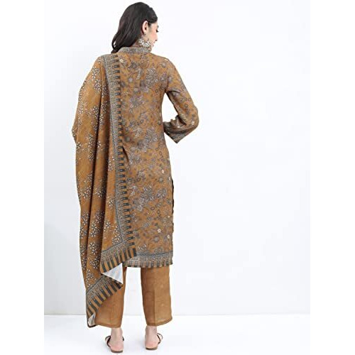 Ketch Polyester Womens Kurta With Palazzo (Khk3000597_Mustard