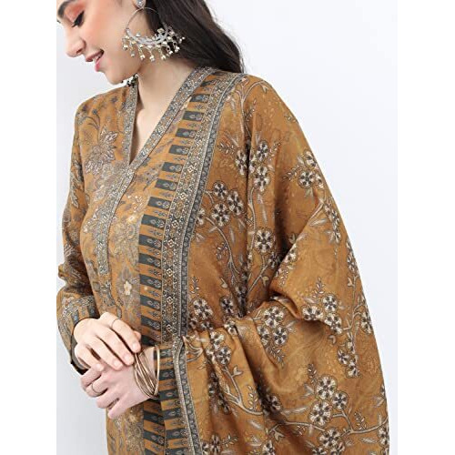 Ketch Polyester Womens Kurta With Palazzo (Khk3000597_Mustard