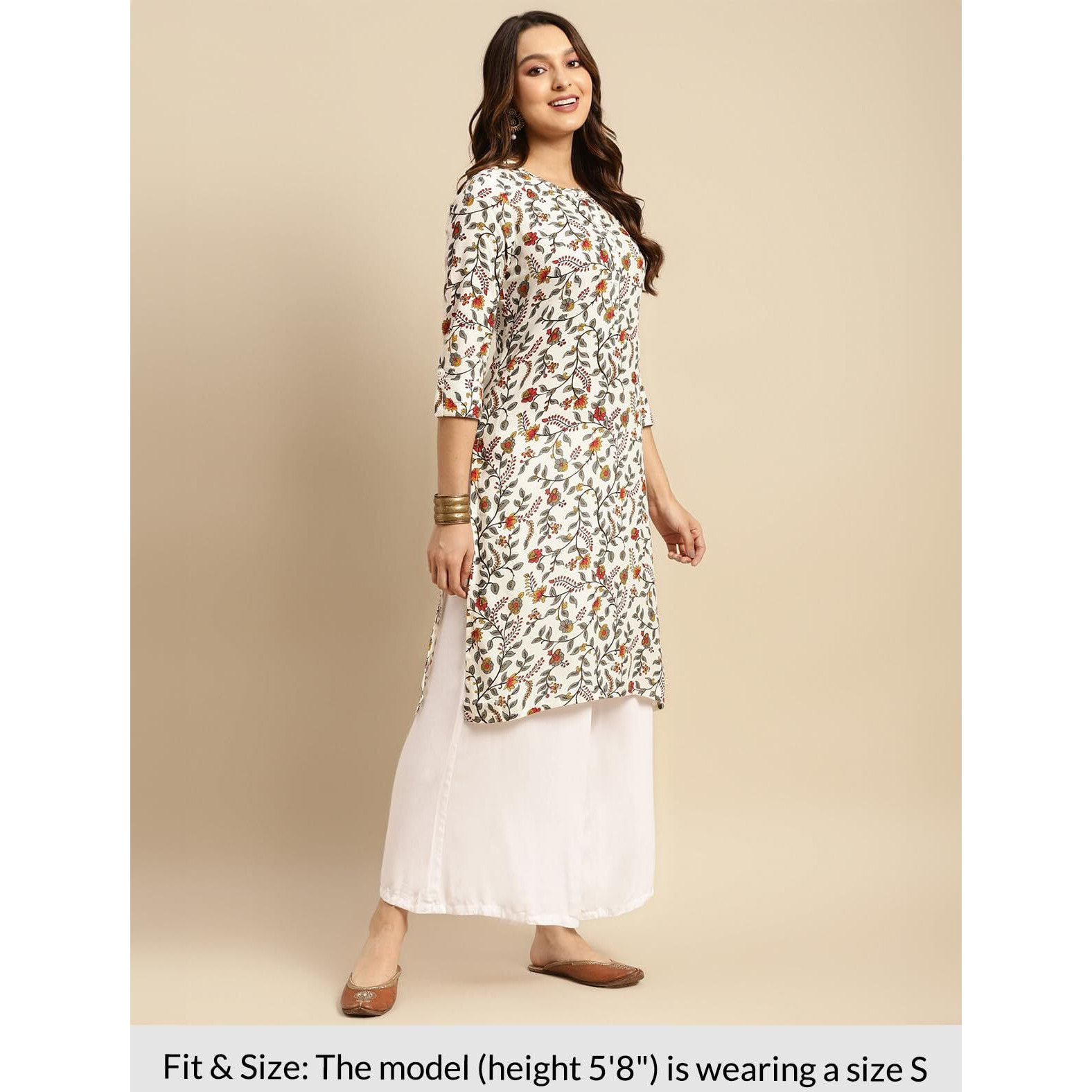 Rangita White Rayon Calf Length Printed Straight Kurti For Women | Kurta For Women_Xl