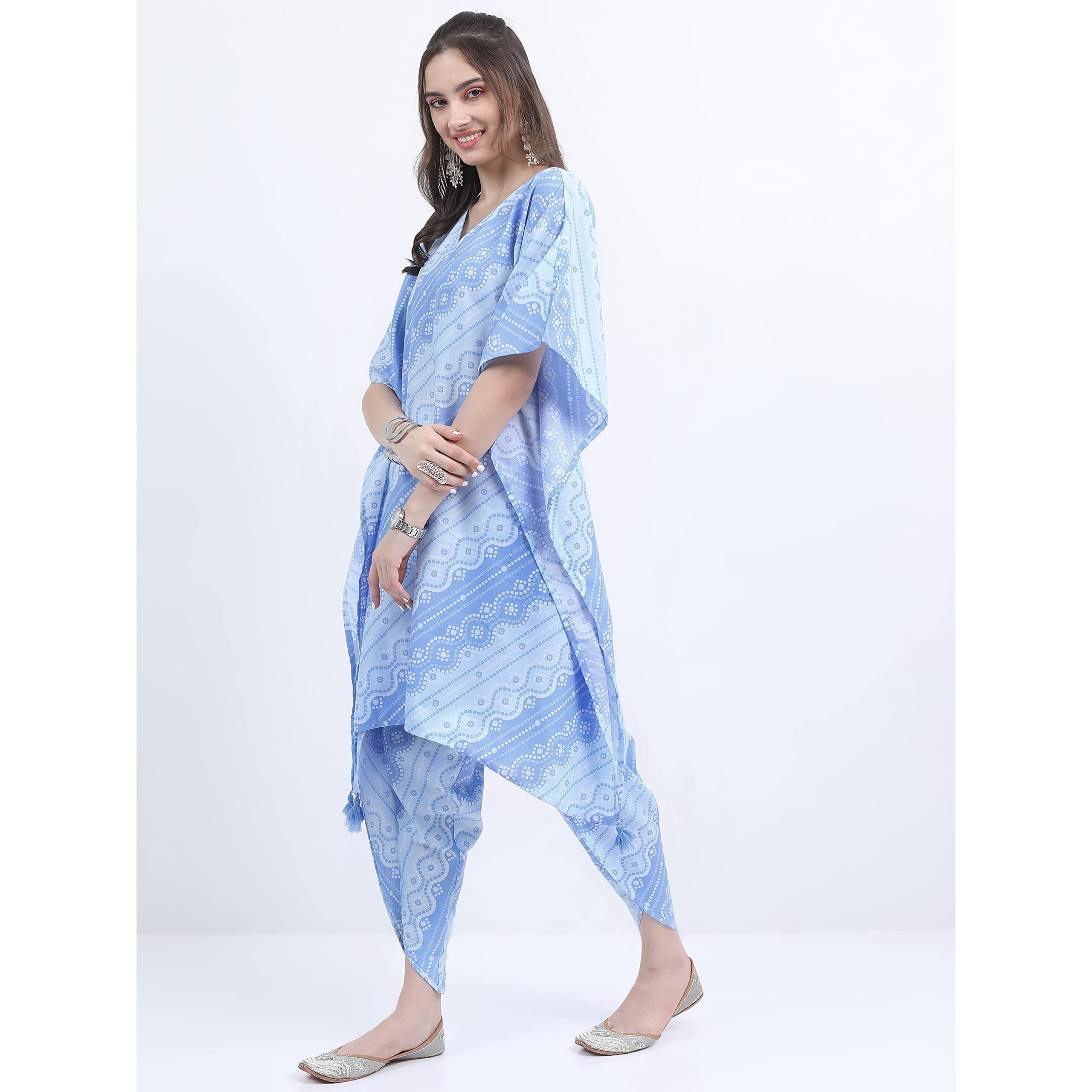 Ketch Polyester Womens Kurta With Palazzo (Khk3000626_Blue