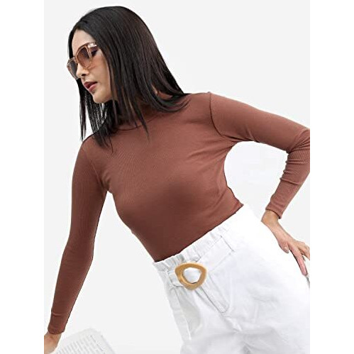 Ketch Women's Regular Fit Dress Shirt (Khtp000123_Brown