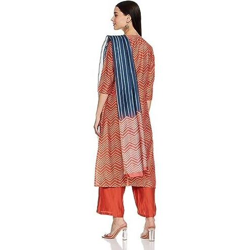 Ketch Women's Rayon Kurta&Duppata&Palazzo (Khk3000663_Rust