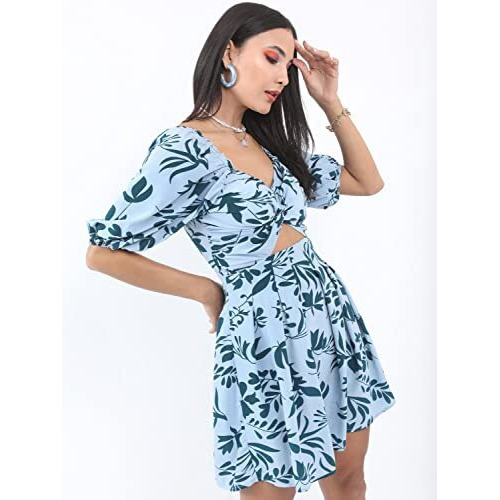Ketch Polyester Womens Short Sleeve Casual Fit Dress Midi Khj6000239_Blue