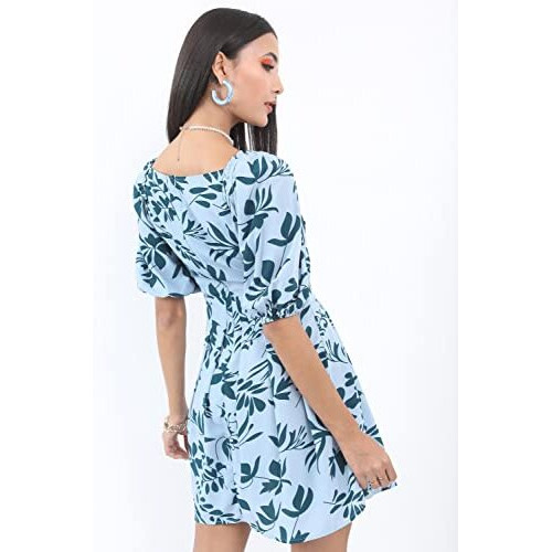 Ketch Polyester Womens Short Sleeve Casual Fit Dress Midi Khj6000239_Blue