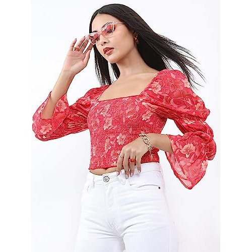 Ketch Women's Polyester Regular Fit Dress Shirt (Khtp000171_Pink Xs)