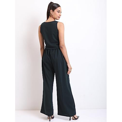 Ketch Polyester Blend Women Western Casual Fit Co-Ord Set Standard Length Playwear Dress (Khce000066_Teal. _Xl)