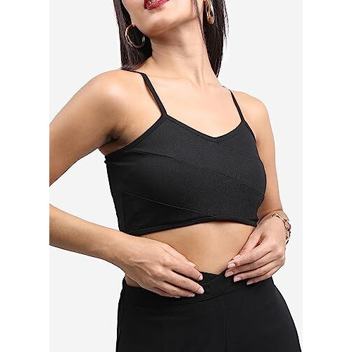 Ketch Polyester Blend Women Western Casual Fit Co-Ord Set Standard Length Playwear Dress (Khce000073_Black_S)