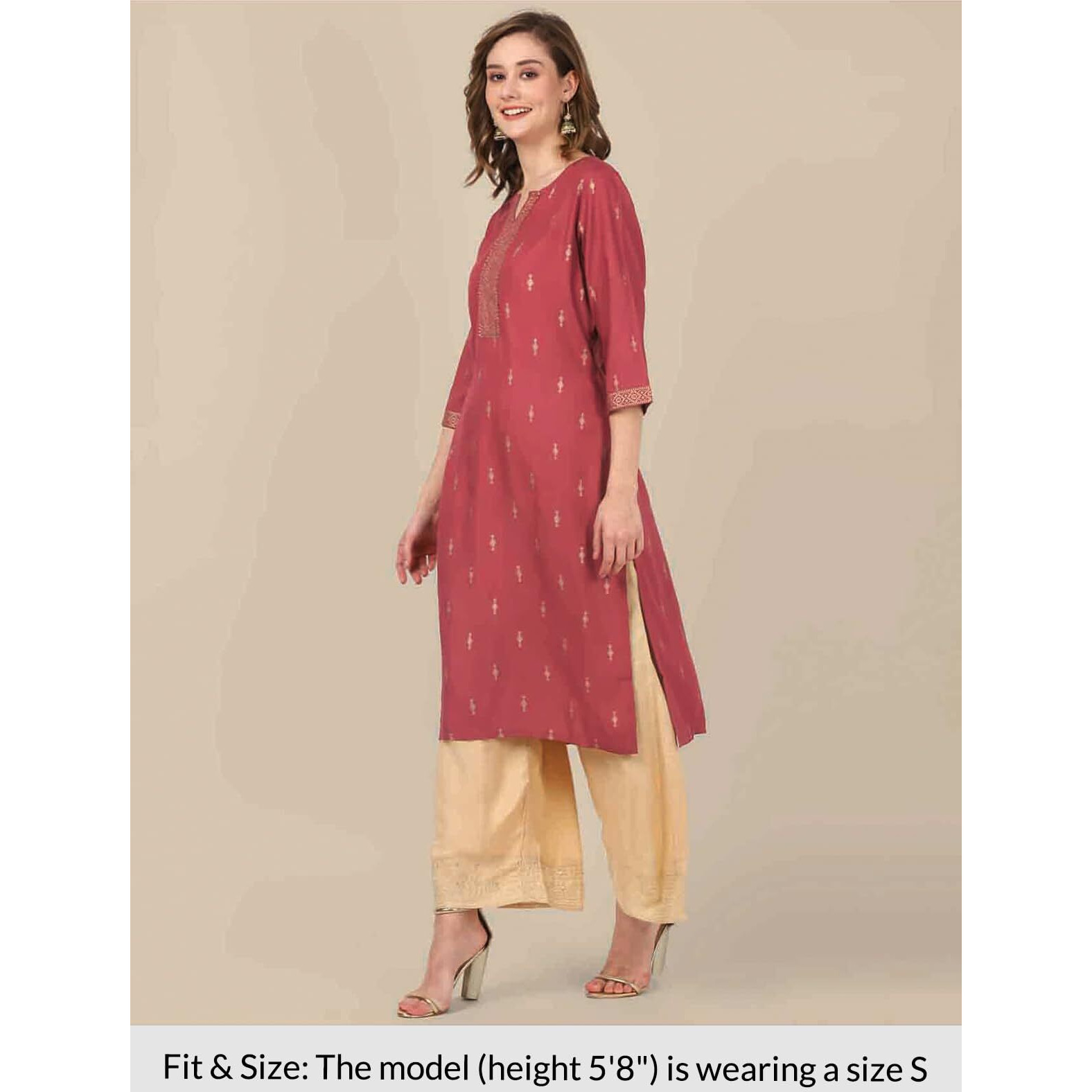 Rangita Maroon Rayon Knee Length Printed Straight Kurti For Women | Kurta For Women_2Xl