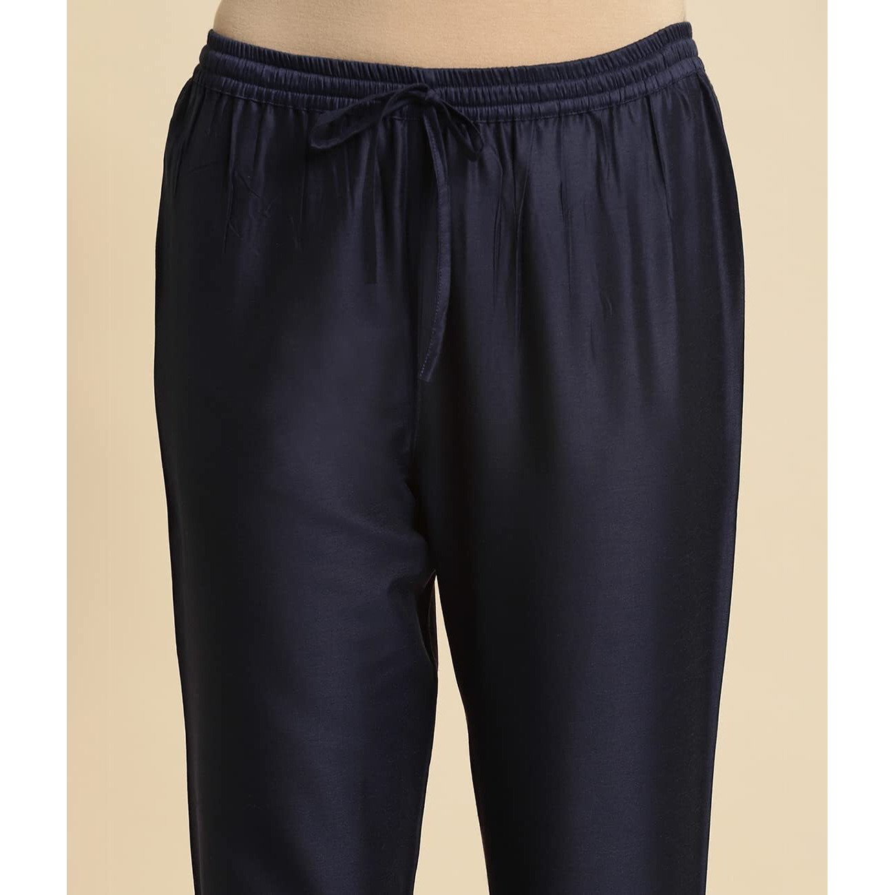 Rangita Women Navy Blue Solid Ankle Length Straightpant, L