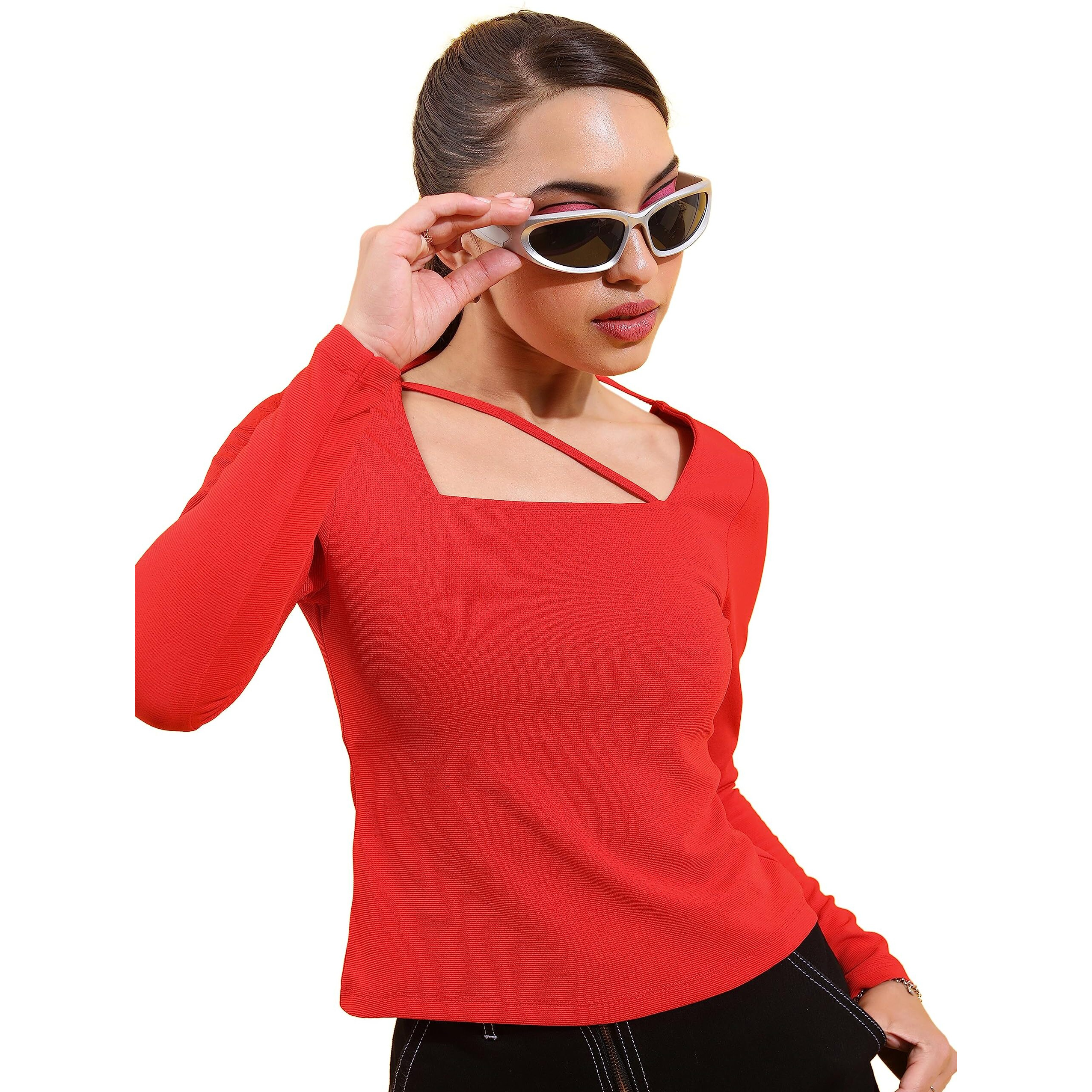 Ketch Women's Regular Fit Dress Shirt (Khtp000175_Red Xs)