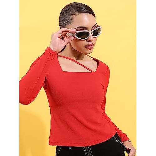 Ketch Women's Regular Fit Dress Shirt (Khtp000175_Red Xs)