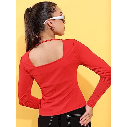 Ketch Women's Regular Fit Dress Shirt (Khtp000175_Red Xs)