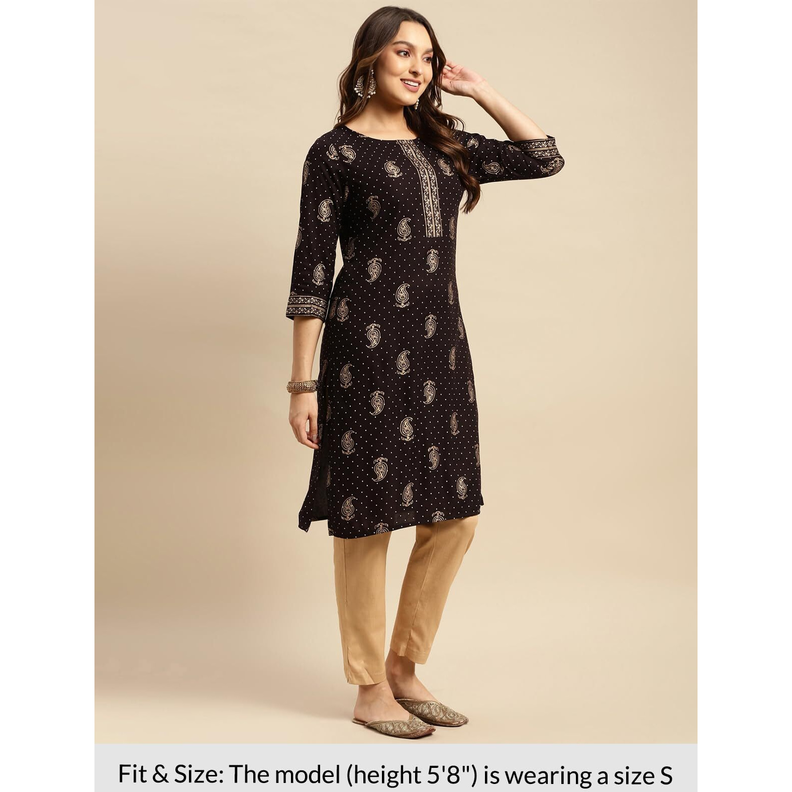 Rangita Black Rayon Knee Length Printed Straight Kurti For Women | Kurta For Women_2Xl