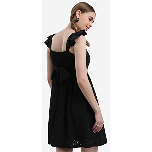 Ketch Polyester Blend Womens Sleeveless Casual Fit Dress Knee-Length Khj6000265_Black