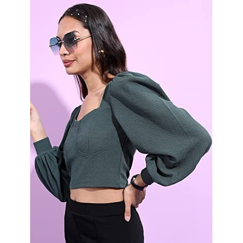 Ketch Women's Regular Fit Dress Shirt (Khtp000196_Green