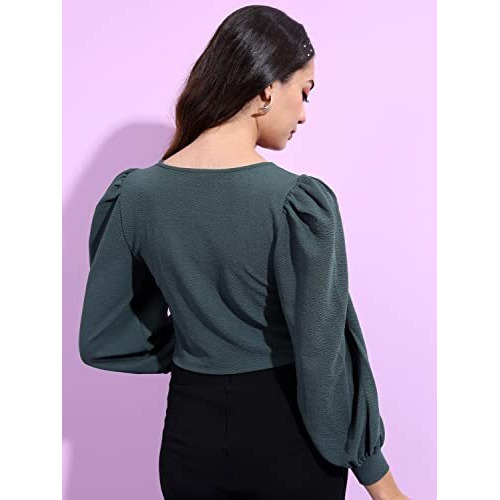 Ketch Women's Regular Fit Dress Shirt (Khtp000196_Green