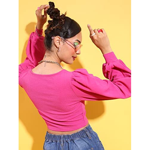 Ketch Women's Regular Fit Dress Shirt (Khtp000199_Pink