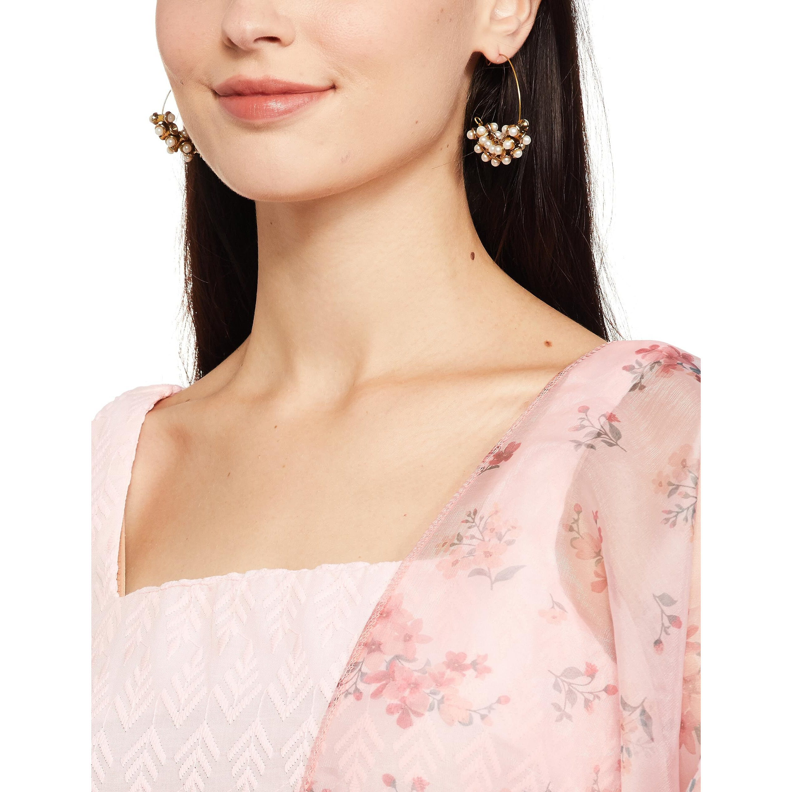 Ketch Women's Polycotton Tunic Sharara And Dupatta (Khk3000753_Pink