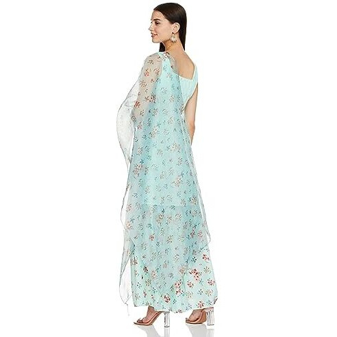 Ketch Women's Polycotton Tunic Sharara And Dupatta (Khk3000754_Aqua