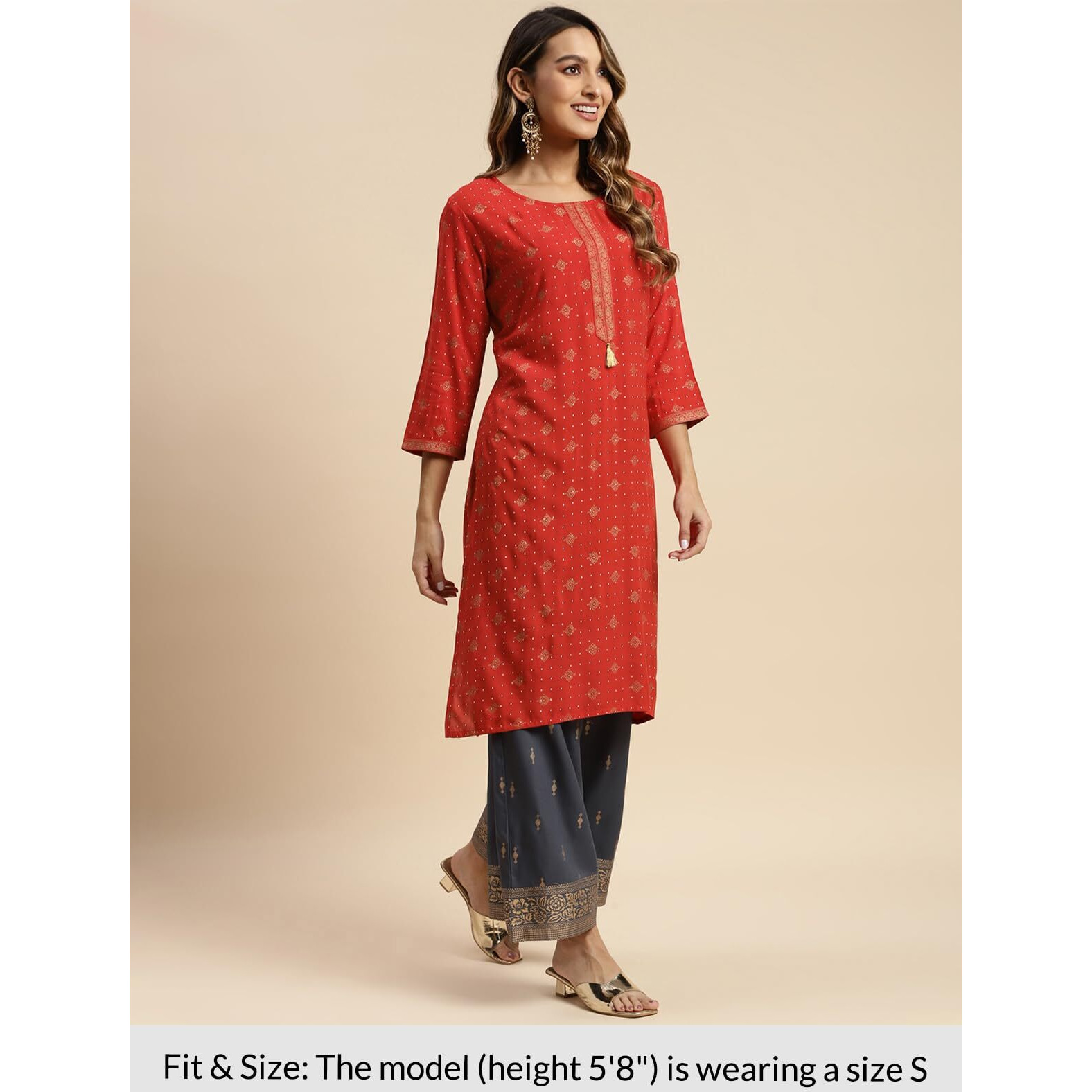 Rangita Red Rayon Calf Length Printed Straight Kurti For Women | Kurta For Women_3Xl