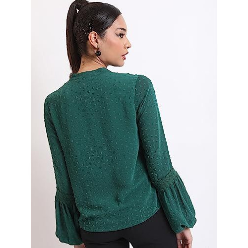 Ketch Women's Regular Fit Dress Shirt (Khtp000205_Green M)