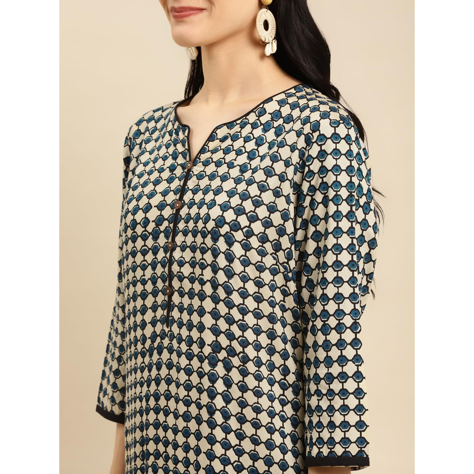 Rangita Navy Rayon Knee Length Printed Straight Kurti For Women | Kurta For Women_3Xl