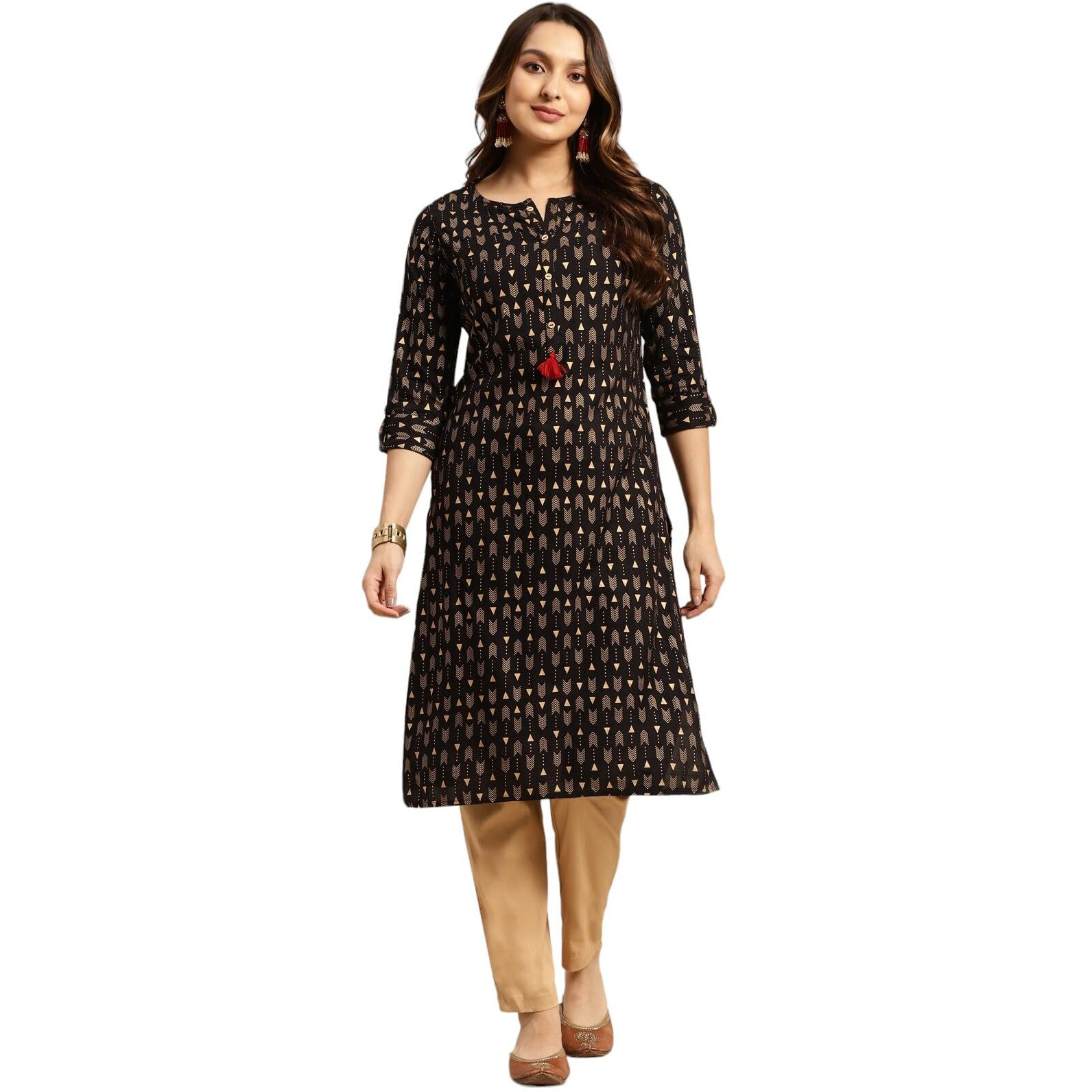 Rangita Black Rayon Calf Length Printed Straight Kurti For Women | Kurta For Women_3Xl