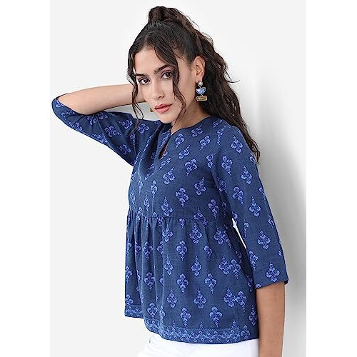 Ketch Women's Regular Fit Dress Shirt (Khtp000222_Navy Blue M)