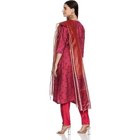 Ketch Women's Polyester Blend Kurta&Pant&Duppata (Khk3000803_Pink