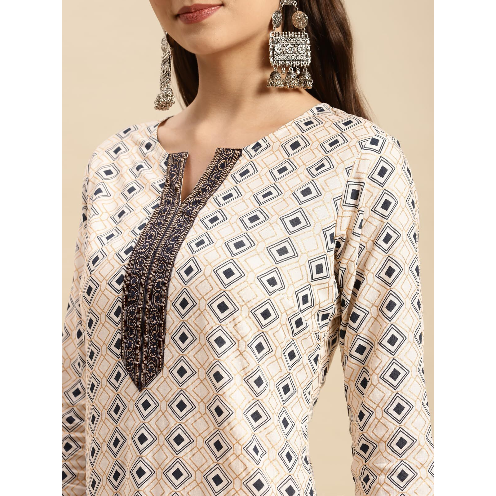 Rangita White Rayon Printed Straight Kurta With Pant | Kurta Set For Women_Xl