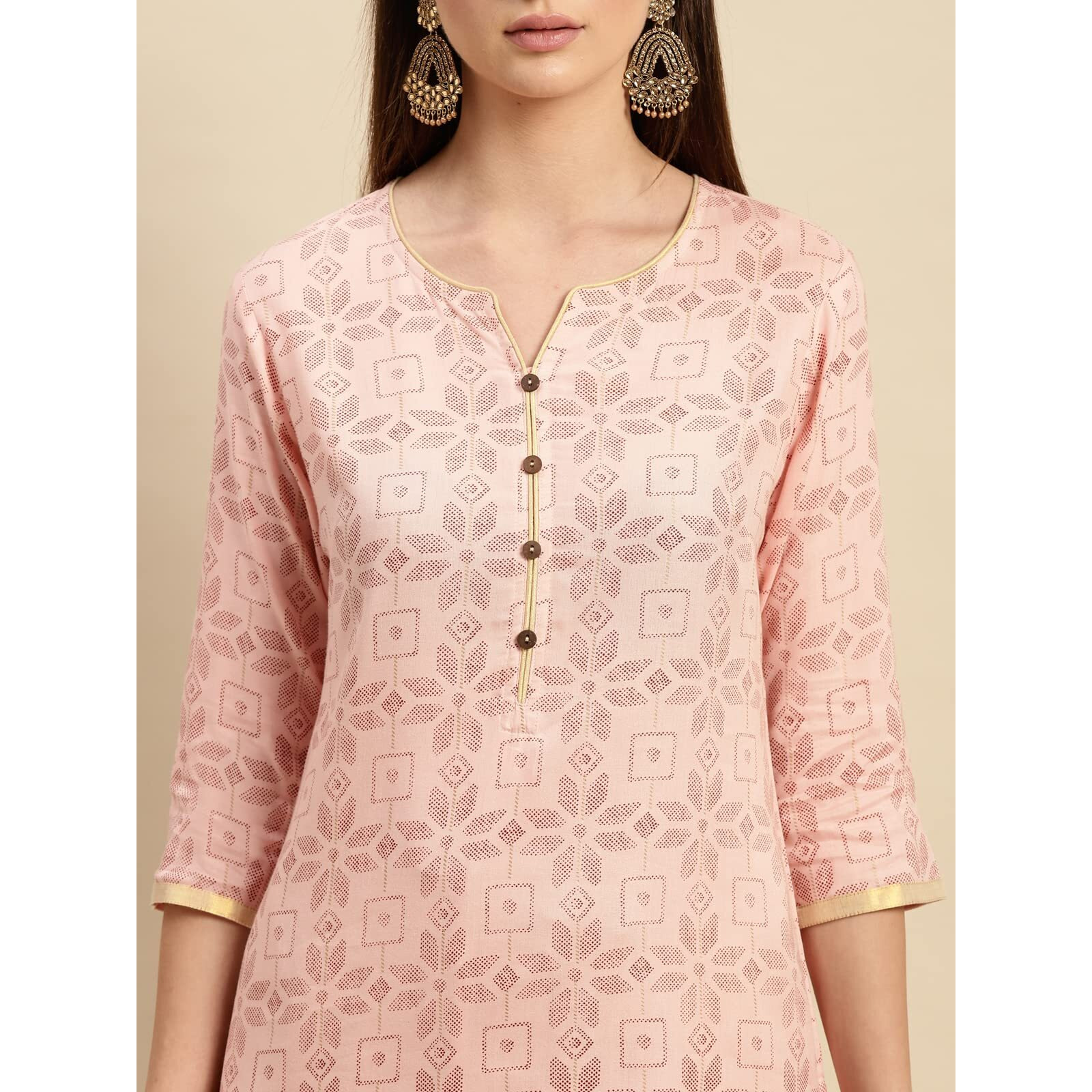 Rangita Peach Rayon Knee Length Printed Straight Kurti For Women | Kurta For Women_3Xl